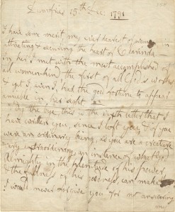 Original Manuscript Letter from Robert Burns to Agnes McLehose