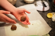 Preping the Haggis for the batter