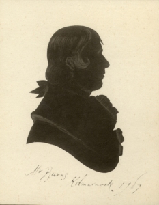 Photographic copy of silhouette of Burns - Kilmarnock 1787