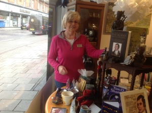 Maureen at the pop up shop in Ayr 